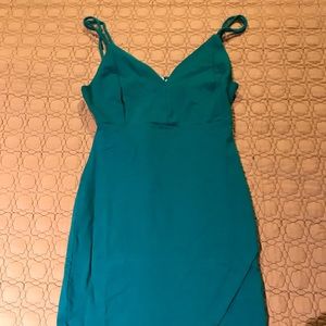 Bright green mini dress